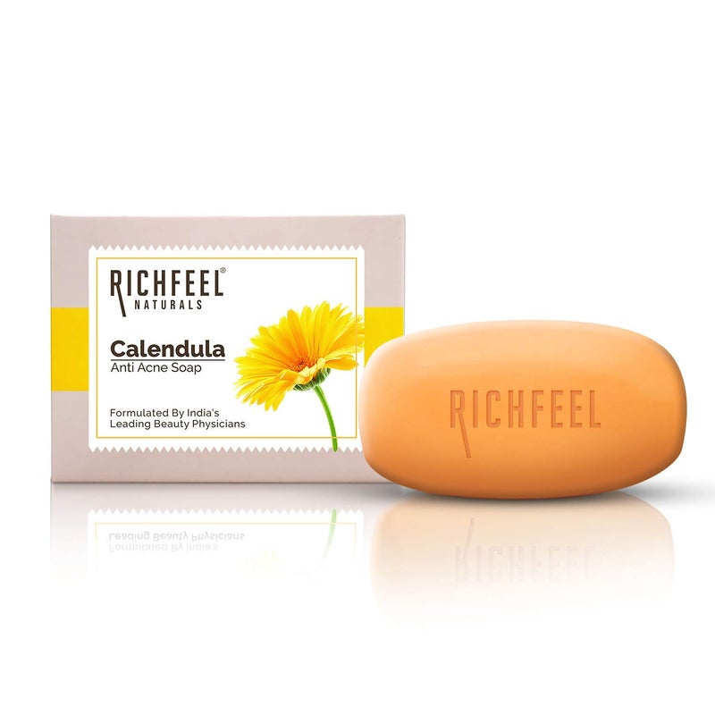 Richfeel Calendula Soap For Acne - 75g Pack of 4 - Image 1